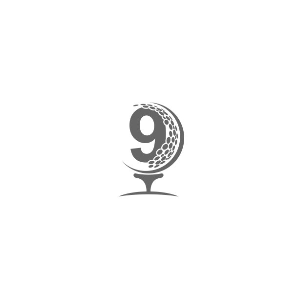 数字9和高尔夫球logo图标设计图片下载