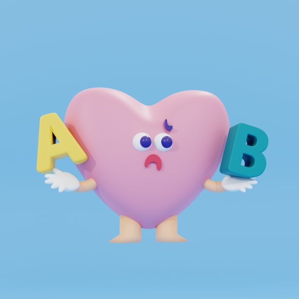 3 d渲染。3 d演示。心中的角色在A或b两个选择之间挣扎。决策或比较的概念。图片下载