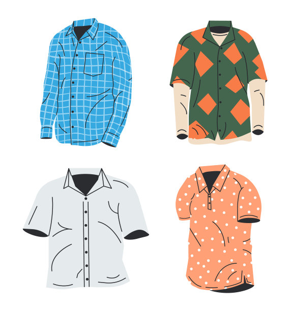 男人和女人衬衫收集隔离图片下载