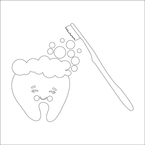 可爱快乐微笑牙齿用牙刷图片下载