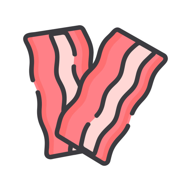 培根平面图标孤立在白色背景图片下载