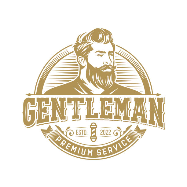 胡子男人标志设计模板图片下载