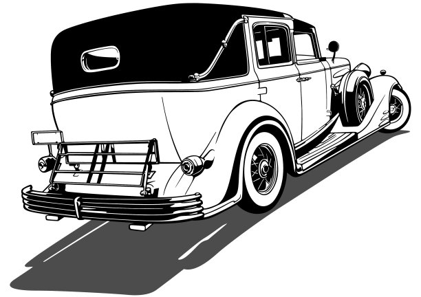 画一辆20世纪30年代的老爷车图片下载
