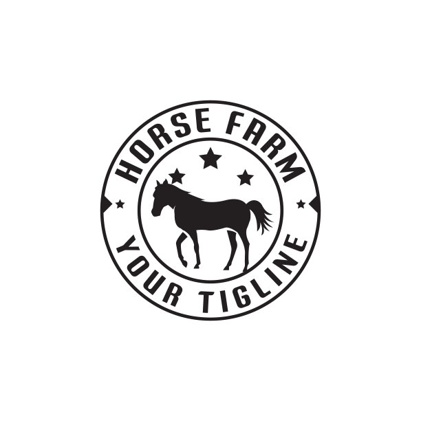 马场会徽剪影标志和明星设计图片下载