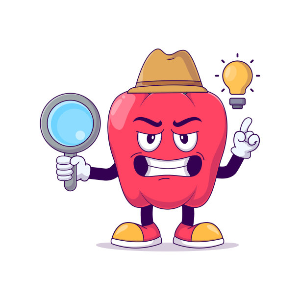 红灯笼椒侦探卡通吉祥物人物图片下载