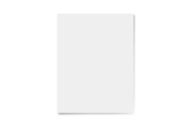 白纸和牛皮纸A4或A5，阴影孤立在白色背景上。书页躺在桌上俯视图。概念横幅设计，明信片，网页，模板铭文图片下载