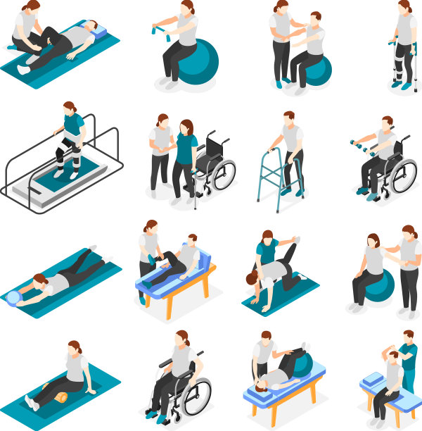 理疗和康复图标集图片下载