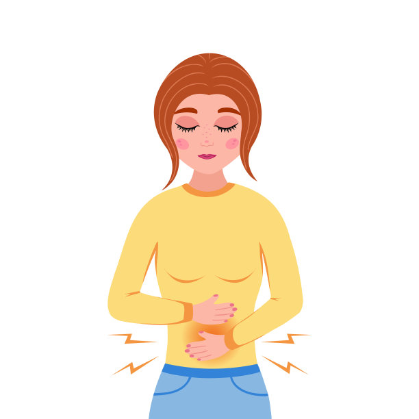 女人感到肚子痛或腹泻图片下载