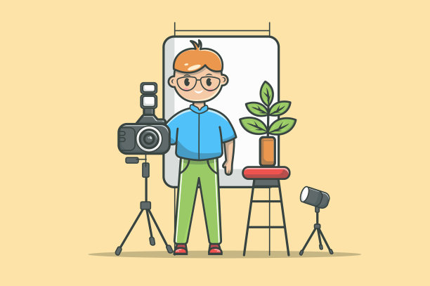 摄影工作室概念在平线设计图片下载