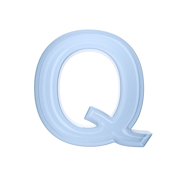 白底字符Q。孤立的3 d演示图片下载