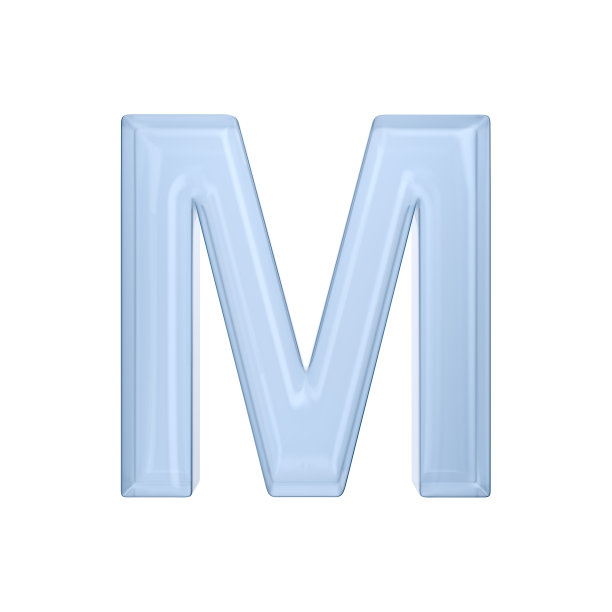 白底字符M。孤立的3 d演示图片下载