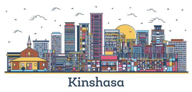 以现代风格勾勒出刚果金沙萨的城市天际线图片下载