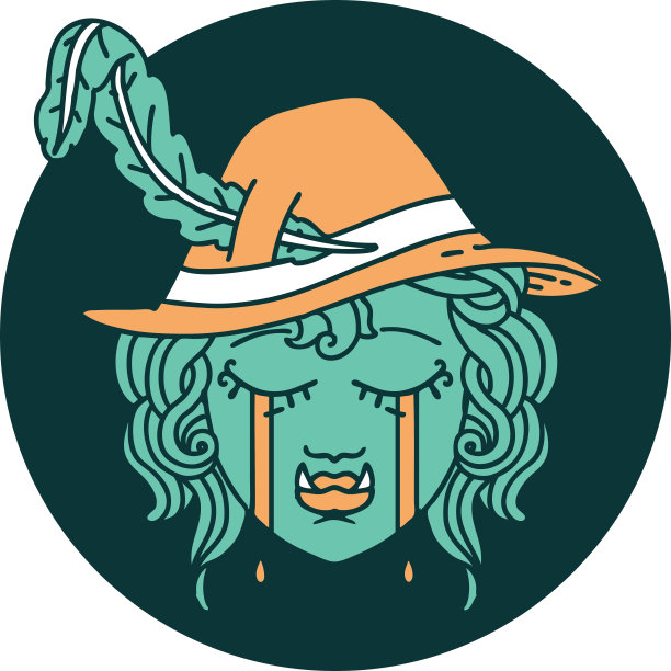 哭泣的兽人吟游诗人角色图标图片下载