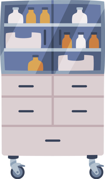 装有药物和药物的轮式柜体图片下载
