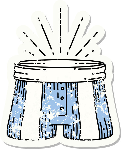 垃圾贴纸的纹身风格的短裤图片下载