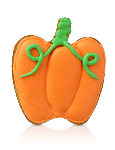 南瓜饼干孤立在白色背景与剪切路径。设计元素图片下载