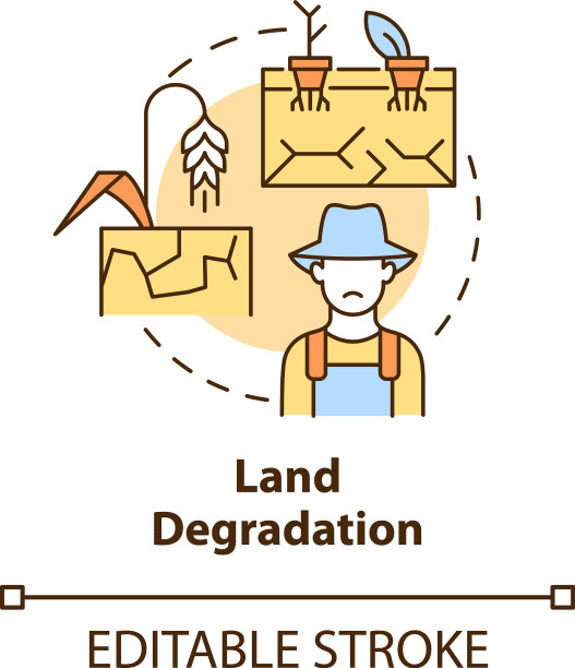土地退化概念图标图片下载