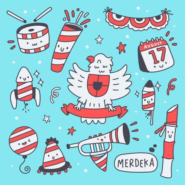 印度尼西亚独立日插图图片下载