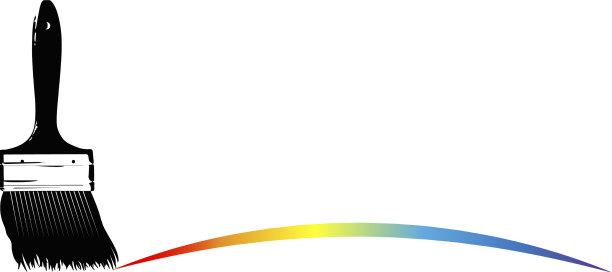 油漆刷和油漆的颜色痕迹图片下载