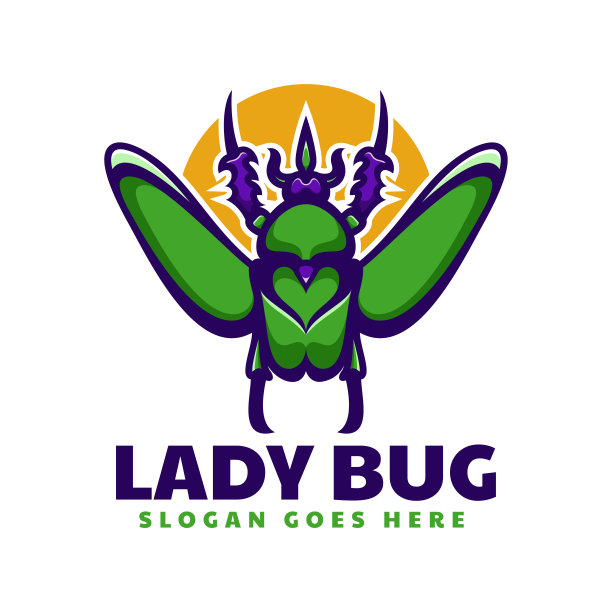 矢量插图Lady Bug简单的吉祥物风格。图片下载