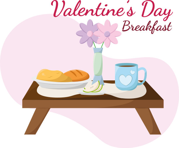 单独的桌子，浪漫的早餐和图片下载