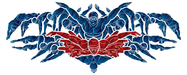 一群游泳爱好者行动起来游泳图片下载