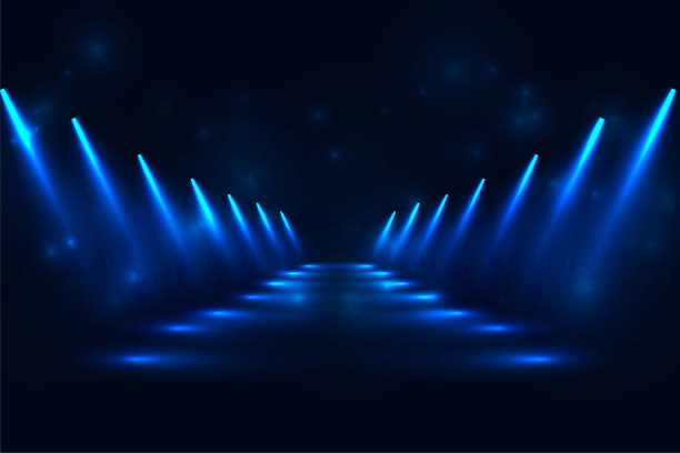 蓝点光路径透视背景图片下载