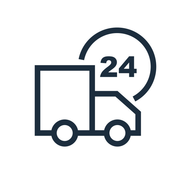 卡车图标24小时送货。向量。图片下载