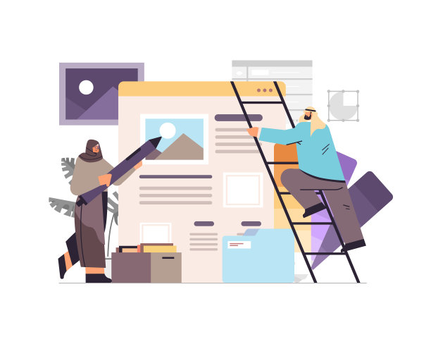 阿拉伯开发者夫妇创建网站UI图片下载