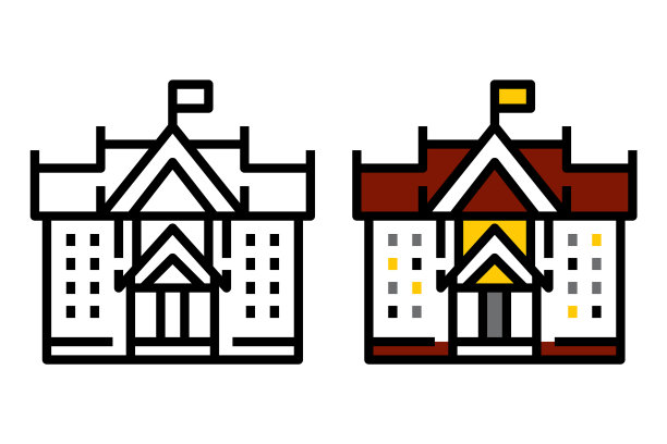 办公楼轮廓图标图片下载
