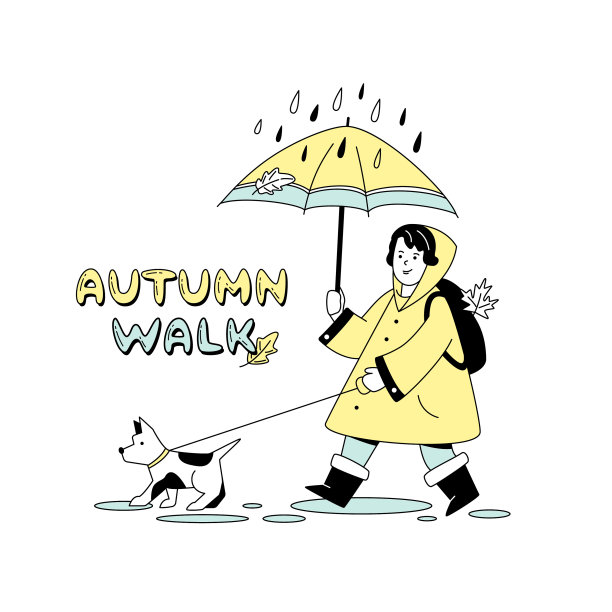 女孩在遛狗图片下载