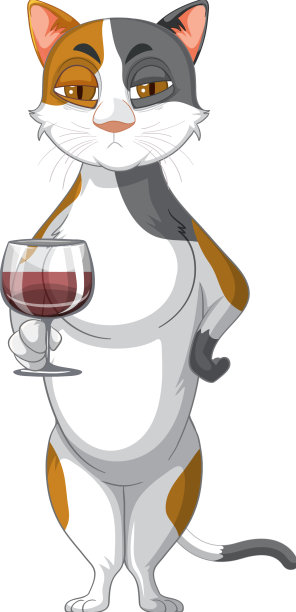 一只猫站在白地毯上喝酒图片下载