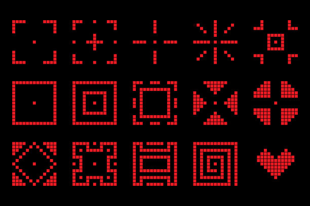 红色几何方形造型技术图片下载