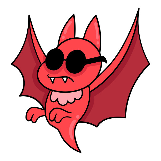 戴着墨镜的红色蝙蝠很酷图片下载