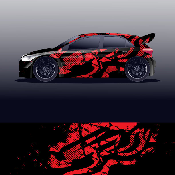 拉力赛汽车贴花图形包装图片下载