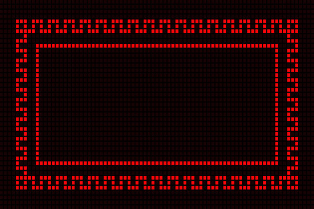 方形红色框架抽象几何hud图片下载