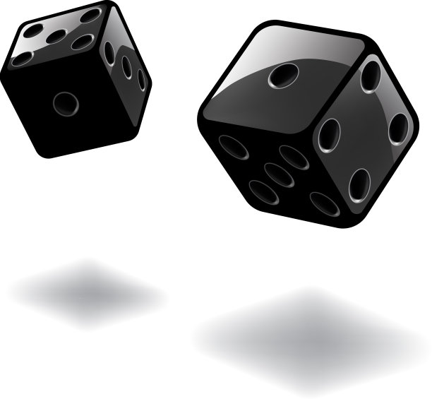 骰子赌博模板黑色立方体在白色图片下载