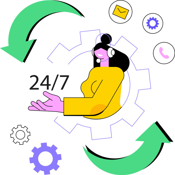 24换7服务的抽象概念图片下载