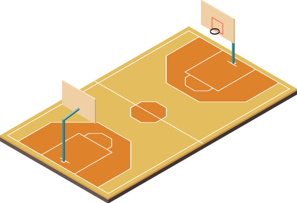 篮球场等距构成图片下载