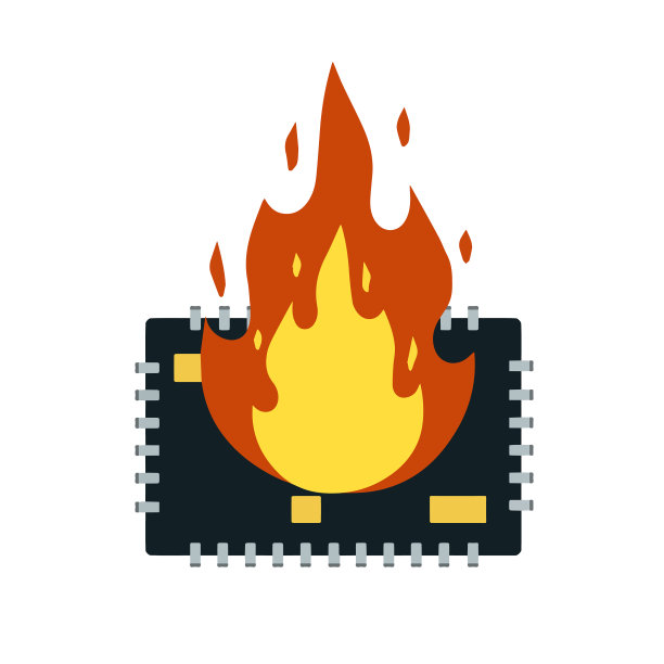 电脑芯片起火，数码芯片损坏图片下载