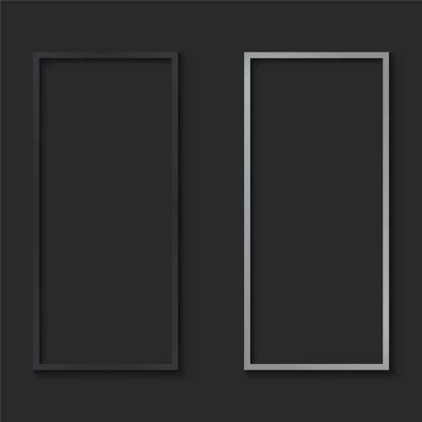 黑白现代相框设置逼真图片下载