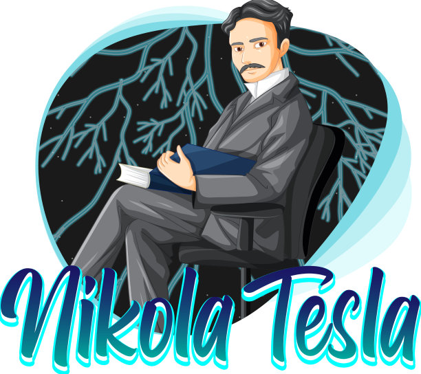 尼古拉特斯拉的肖像卡通风格图片下载