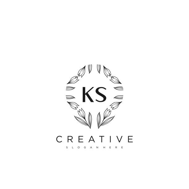 Ks首字母花logo模板溢价艺术图片下载