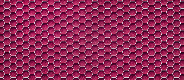 粉红色的草地足球场地与六边形的目标模式的背景。三维渲染图片下载