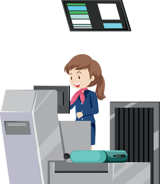 地面服务人员在办理登机手续图片下载