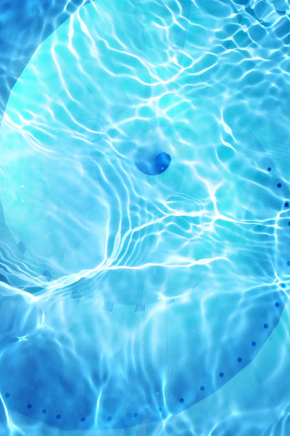 3D渲染游泳池水花飞溅飞溅的水花细节背景。海水表面，海洋背景。水是一种无机的、透明的、无味的、无味的、近乎无色的水图片下载