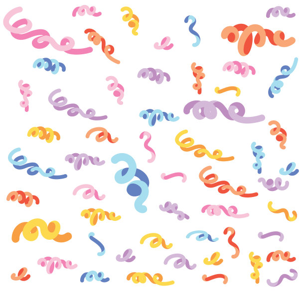 集彩带彩带元素星爆标签图片下载