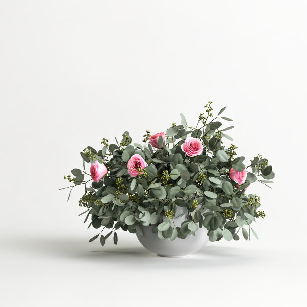 3d插图的装饰花瓶内部孤立的白色背景图片下载