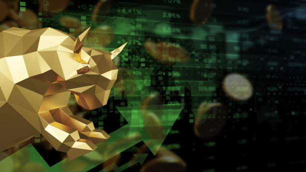 看涨股市的3D渲染图片下载