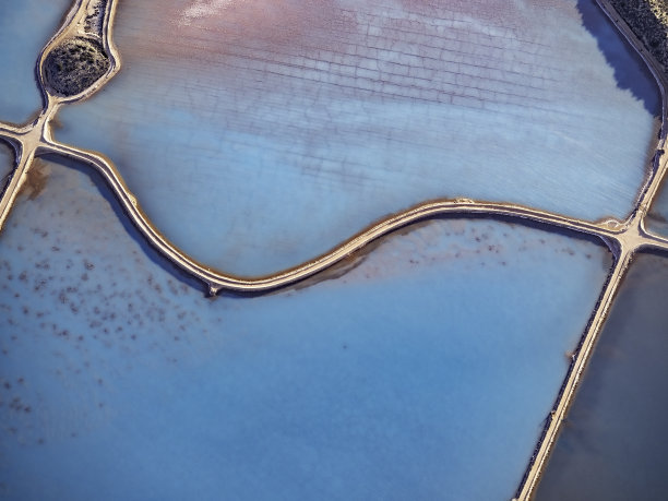 西澳大利亚盐场的航拍照片图片下载